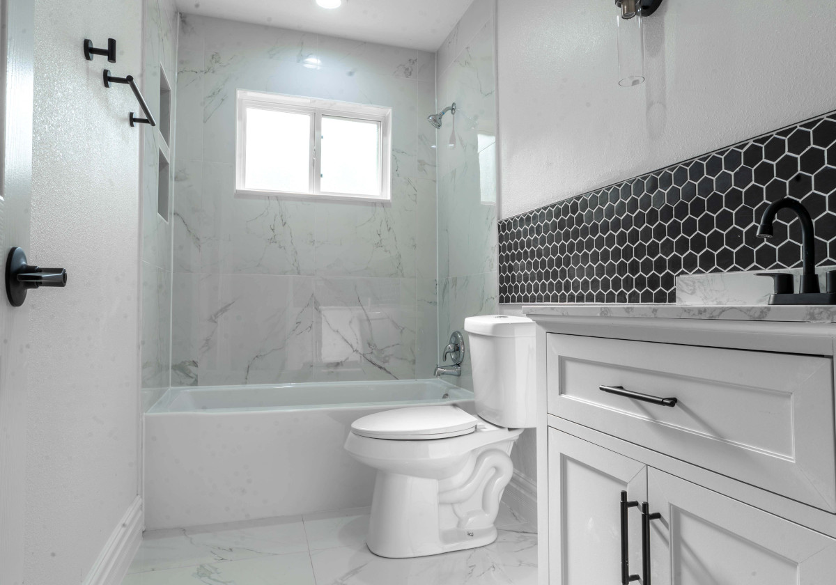 Completed home remodeling project with polished fixtures